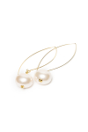 Długie kolczyki z dużą perłą
