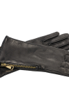 Black leather long gloves