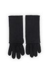 Czarne długie kaszmirowe rękawiczki
