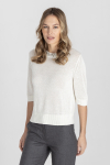 Lekki sweter z krótkim rękawem w kolorze białym