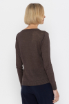 Klasyczny brązowy sweter z dekoltem w V