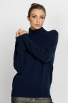  Navy blue roll neck with shiny thread 