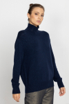  Navy blue roll neck with shiny thread 