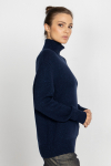  Navy blue roll neck with shiny thread 