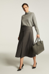 Grey skirt with decorative yoke