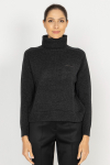  Graphite wool and cashmere roll neck