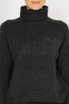  Graphite wool and cashmere roll neck