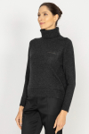  Graphite wool and cashmere roll neck