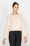  Beige cashmere jumper with shiny thread