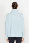  Blue wool and cashmere roll neck