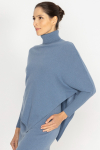 Blue roll neck with extended bottom part