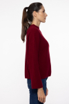 Bordowy sweter z wełny i kaszmiru