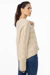 Beige cable-knit sweater