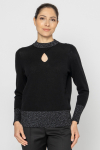 Black jumper with silver thread