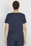 Marineblaues T-Shirt mit V-Ausschnitt