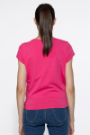 T-shirt z wiązaniem z przodu w kolorze magenty