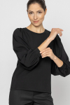 Black blouse with ribbed cuffs