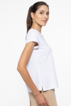 White classic T-shirt with a neckline