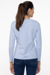 Blue long-sleeved T-shirt