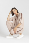 Beigefarbene Bluse mit 3/4-Ärmeln