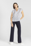 Top w niebiesko-szary print