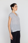 Top w niebiesko-szary print