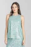 Top cekinowy w kolorze miętowym