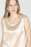 Elegancki beżowy top z jedwabiu