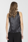 Elegancki top w kolorze czarnym z połyskującego jedwabiu