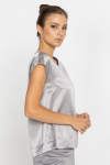 Elegant grey silk top 