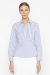 Poplin shirt with white and blue stripes