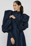 Navy blue blouse with spectacular sleeves 