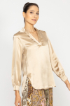 Elegant ecru silk blouse