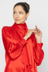 Elegant red silk shirt