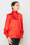 Elegant red silk shirt