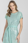 Elegancka sukienka z cekinami w kolorze miętowym