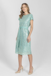 Elegancka sukienka z cekinami w kolorze miętowym