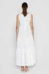 Biała letnia maxi sukienka z falbanami