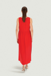 Red sleeveless maxi dress