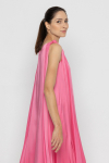 Elegant pink maxi dress with satin shine 