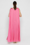 Elegant pink maxi dress with satin shine 