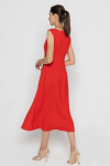 Red sleeveless dress with a flared bottom 