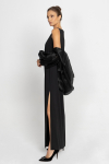 Elegant black dress with high slit