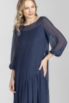 Elegancka granatowa sukienka z jedwabiu