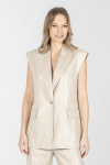 Elegancka długa kamizelka w kolorze beżowym