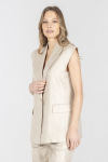Elegancka długa kamizelka w kolorze beżowym