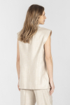 Elegancka długa kamizelka w kolorze beżowym