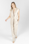 Elegancka długa kamizelka w kolorze beżowym