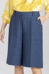 Granatowe krótkie spodenki z grubego lnu