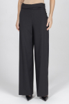 Czarne wieczorowe spodnie z szeroką nogawką